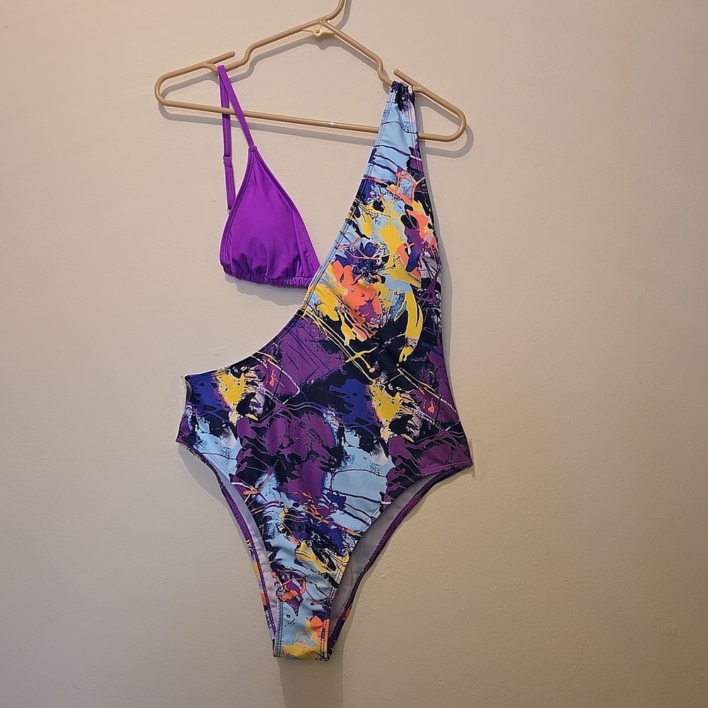 Colorful Abstract One-Piece Swimsuit - Picture 4 of 8